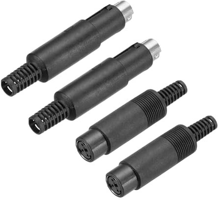 sourcing map Lot de 2 mini prises DIN S-Vidéo 3 broches Transmission de signal Mini DIN pour TV DVD Lecteur d'ordinateur (prise PS/2 mâle et femelle)