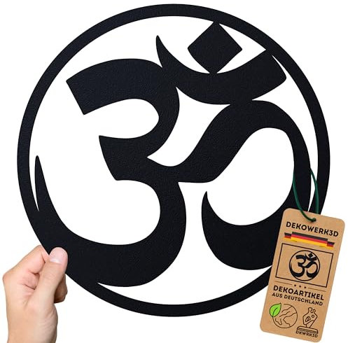 DKWRK3D Om Wanddeko Klebend - Kunststoff Wandkunst Wohnzimmer - ohne Bohren - Ohm Symbol Wanddekoration - Wandtattoo Küche Flur - Wandbild aus Kunststoff (L, Om)