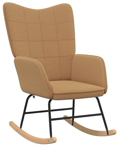 vidaXL Moderner Beiger Schaukelstuhl für das Wohnzimmer Bequemer Sessel mit stylischem Stoff Ideal zum Lesen und Entspannen in kleinen Räumen