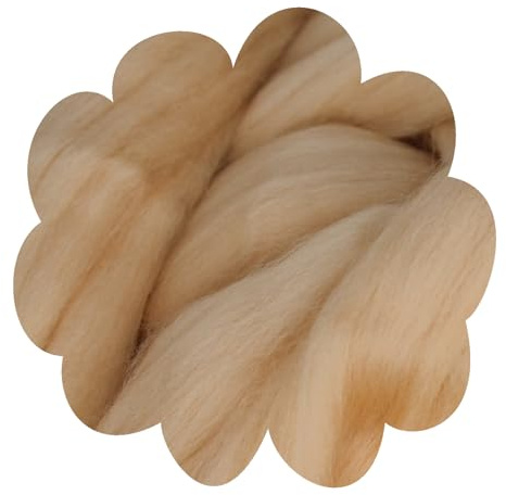 Kammzug Deutsche Merinowolle Filzwolle hautfarben 25g Merino, nassfilzen, trockenfilzen, Märchenwolle, Spinnwolle, Spinnfasern, Wolle zum spinnen, filzen, basteln (haut)