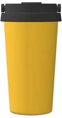 WBQLSL Termo de acero inoxidable con patrón dorado de color sólido, aislamiento térmico y frío de larga duración, taza de café portátil de 12 horas