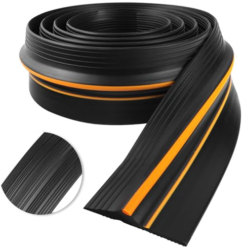 Universal Garage Door Seal Bottom Weather Stripping Door Threshold Seal Heavy Duty Garage Draught Excluder Rubber Threshold Strip (Black, 3m×80mm×18mm)
