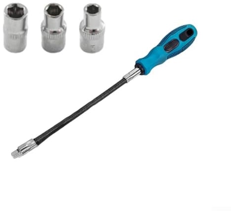 Set di cacciaviti a bussola flessibile con impugnatura adattatore da 1/4 di pollice e chiavi esagonali H5 H6 H7 per spazi ristretti Kit di utensili manuali professionali 4 pezzi blu