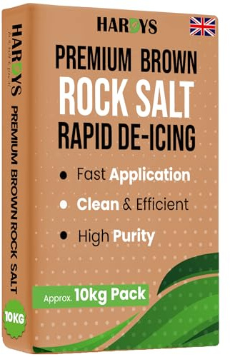 Bag of Brown Grit Rock Salt, 20kg | Fast-Acting on Ice & Snow, Rock Salt for Weeds, De-Icing Driveway, Path, Road | Pure Deicer with Minimal Residue