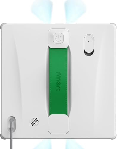 FMART W8 Mini Window Cleaning Robot, 8000Pa Suction, Ultra-Slim 2.36 in, 4-Way Ultrasonic Spray, Edge-Cleaning Route, Smart Path Planning, 9-Stage Safety, App & Remote Control