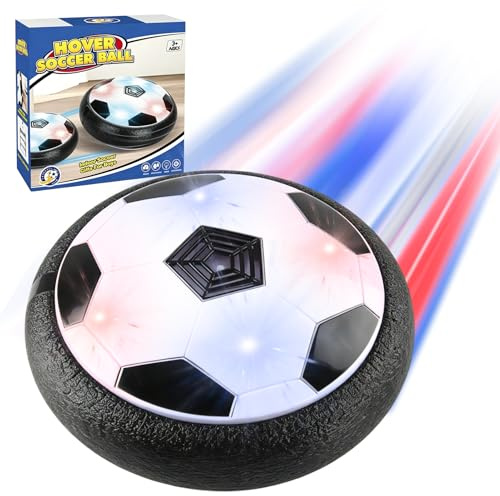 Balon Futbol Flotante, Balón de fútbol Air Power con Luces LED y Música | Pelota Flotante para Niños, Hover Ball, Regalo de Fútbol para Niños de 3 a 12 Años