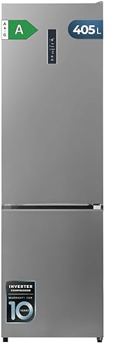 Cecotec Kühl-Gefrier-Kombination Bolero CoolMarket Combi 405 WL Elite Inox A. 405 L Max Inside, Energieklasse A, Höhe 199 cm, Breite 59,2 cm, Fresh Flex, Total NoFrost, Fast Cooling, Fast Freezing