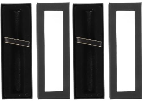 POPETPOP Geschenkboxen Vielseitig und Einfach zu Organisieren aus Papier und Seidenstoff 2 Stück Schwarze für Stifte und Kugelschreiber zum Verpacken und Verschenken