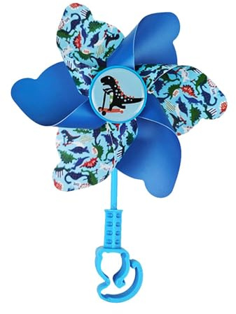 Fahrrad-Windmühle Für Kinder – Windrad-Windmühle Mit Cartoon-Dinosaurier-Muster, Auffällige Fahrraddekoration, Drehende | Niedliche Lenkerverzierung Dreirad, Kinderwagen, Roller, Laufrad