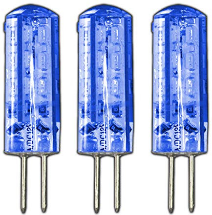 3x G4 LED 1.5 Watt Blue Light Dimmable Light Bulb 12 V Bulb Dimmer
