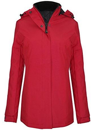 Kariban Womens/Ladies Hooded Parka Jacket (XL) (Red)