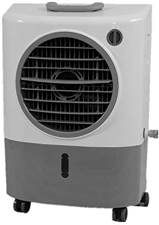 Portable Swamp Coolers - 1300 CFM MC18M Evaporative Air Cooler with 2-Speed Fan, 53.4 dB - 500 sq. ft. Coverage Evaporative Air Cooler Portable High Velocity Outdoor Cooling Fan by Hessaire - White