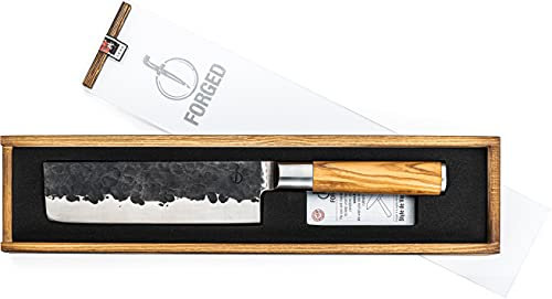 Forged mannaia Olive 17cm, fatti a mano, in scatola di legno