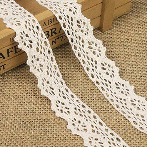 showll 10 Meter Vintage Spitzenband Beige Spitzenborte Häkel-Borte Spitze Nähen Spitzenbordüre Geschenkbox Deko