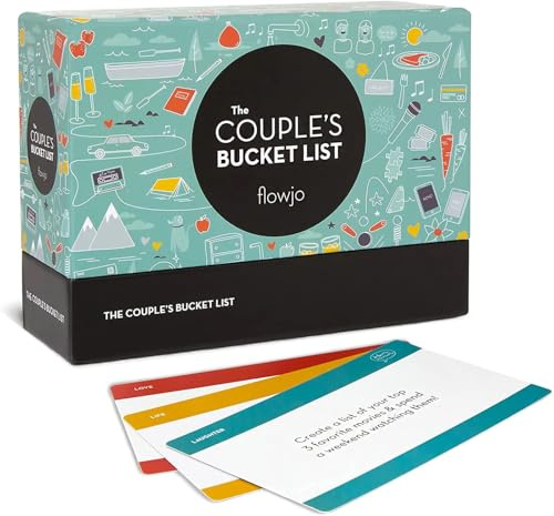 Flowjo Paare Eimerliste - 100 Karten mit Aktivitäten - Geschenk für Paare - Beziehungsspiel (Dad's Bucket List)