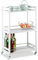 Relaxdays Servierwagen mit 3 Ablagen, Servicewagen, Teewagen, aus Bambus, MDF, Stahl, HxBxT: 80,5 x 51 x 30 cm, weiß