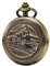 TREEWETO Taschenuhr mit Kette Herren Analog Handaufzug Dampflokomotive Holz Maserung Doppelscharnier Bronze