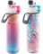 O2COOL Mist 'N Sip Misting Wasserflasche, 2-in-1, Nebel- und Schluckfunktion, mit Zugschnabel (Raspberry Ombre/Tropical) – 2 Stück