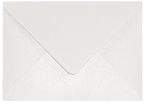 Netuno 25 Briefumschläge Perlmutt-Weiß DIN B6 125x 175 mm Aster Metallic White Umschläge Perlweiß Perlglanz metallisch-glänzende Kuverts für Hochzeit Taufe Konfirmation Ostern Weihnachten