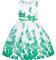 Sunny Fashion Robe Fille Vert Décontractée Une Rose Double Nœud Papillon 4-5 Ans,4-5 ans,Vert-Fleur Verte