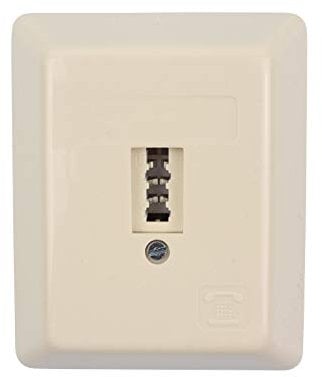 S/CONN maximum connectivity Telefondose TAE U - 1x6 - Anschlussdose - Universal für F+N - Aufputz AP - 1x Telefon oder 1x Nebenstelle Fax AB Modem NTBA DSL-Splitter - beige