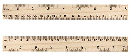 Utoolmart Holzlineal, 20 cm, 2 Maßstäbe, Bürolineal, Holz, Messlineal, weiß, 2 Stück
