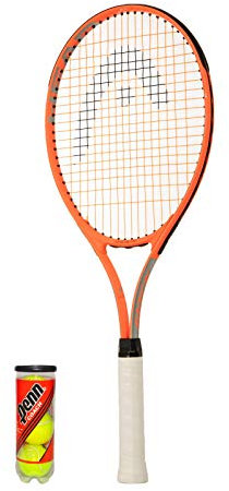 HEAD Radical 27 Erwachsene Tennisschläger + 3 Tennisbälle (alle Griffgrößen) (*Griffgröße L4: 11,4 cm)