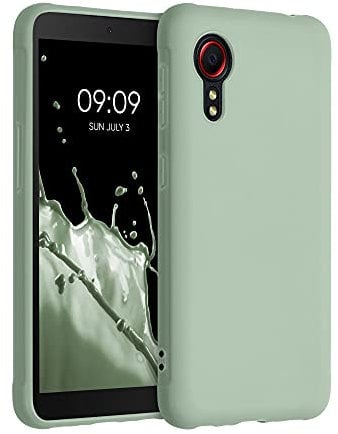 kwmobile Hülle kompatibel mit Samsung Galaxy Xcover 5 Hülle - weiches TPU Silikon Case - Cover geeignet für kabelloses Laden - Graugrün