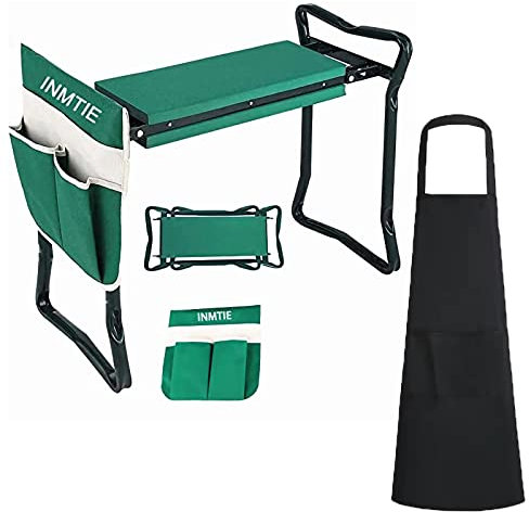 INMTIE 2-in-1 Garten-Kniestuhl und -sitz, Gartenstuhl, schützt Ihre Knie, faltbare Gartenbank, Gartenhocker, Bank kommt mit einer kostenlosen Werkzeugtasche, EVA-Schaumstoff-Pad (hellgrün)