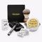 Störtebekker® Premium Rasierhobel Set für Herren im handgefertigten Lederetui - Rasierset mit Rasierpinsel, Rasierschale Edelstahl, Rasierseife, Alaunstein und Rasierklingen - Bartpflege Set Männer