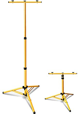 EINFEBEN Stativ für Baustrahler, Teleskop-Stativ, Stativ für LED strahler, Flutlicht Stativ, Höhenverstellbar, Farbe: Gelb