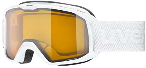 uvex elemnt LGL - Skibrille für Damen und Herren - konstrastverstärkend - vergrößertes, beschlagfreies Sichtfeld - white/lasergold lite-clear - one size