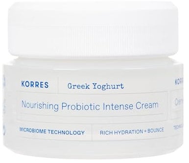 KORRES GREEK YOGHURT Intensiv nährende probiotische Feuchtigkeitscreme - trockene Haut für das Gesicht, dermatologisch getestet, 40 ml