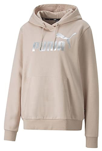 PUMA Ess+ Sweat à Capuche avec Logo métallique Sudation, Rose Quartz, XS Femme