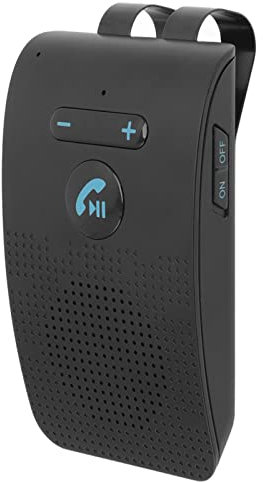 SP09 Handsfree Bluetooth Speaker for Cell Phone, Wireless in Car Speakerphone with Visor Clip, Motion Auto On, Connect 2 Phones, 10 Hours Talking Time, Car Visor Bluetooth Receiver for Smartphones
