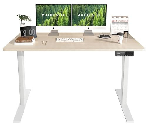 MAIDeSITe Höhenverstellbarer Schreibtisch (160x80cm), Höhenverstellbar Stehtisch Elektrisch, Energieeffizient Flüsterleiser Dualmotor Traglast 160kg Mit Kollisionsschutz Funktion - S2 Pro