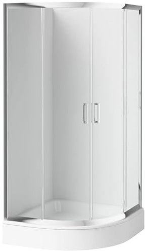 KOLMAN Duschkabine 80x80 185 cm Halbrund Funkia Eckeinstieg | Duschabtrennung 5mm Transparentes Glas