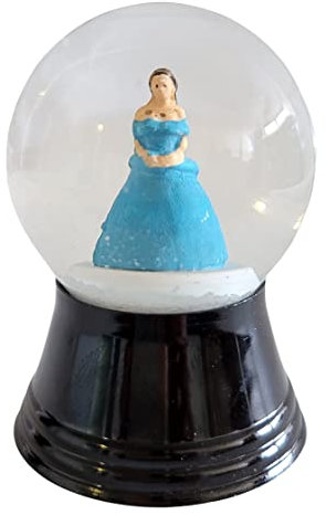 Schneekugel Echtglaskugel - Fast wie echter Schnee Motiv: Prinzessin mit blauem Kleid, 4 cm