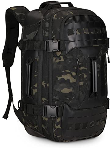 HUNTVP 50L Taktisch Rucksack Militärisch Wanderrucksack MOLLE Trekkingrucksack Bundeswehr Bergsteigertasche XXL Military Tactical Assault Backpack Groß Kapazität für Wandern Trekking, 50L-Camouflage