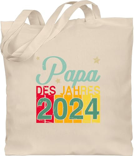 Baumwolltasche - Geschenk zum Vatertag - Papa des Jahres 2024 I Bester Papa - Unisize - Naturweiß - vatertagsgeschenk vatertagsgeschenke best daddy vatertagssprüche männertag geschenke für papas