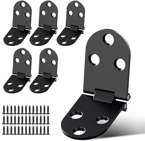 BREANIFULL 6 Stück Klappscharnier 180 Grad Zinklegierung Runde Kante Edge Backflap Cabinet Butt Scharniere Möbelscharniere Langlebig Klappscharnier für Klapptisch Klappbar Tischscharnier mit Schrauben