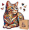 LEOGOR Whiskered Cat Mosaic – Holzpuzzle Erwachsene Katze, 500 Teile – 42,8 × 55,6 cm – 5 mm Dickes Holz, handgeformte Teile, Tierförmiges Mosaikdesign – Magisches Holz Puzzle für Puzzle-Liebhaber