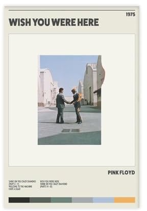 Musikalbum-Poster, Motiv: Wish You Were Here, Schlafzimmer, Dekoration, Sportlandschaft, Büro, Raumdekoration, Geschenk, ungerahmt, 50 x 75 cm