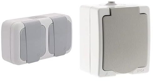 SIEMENS - Étanche Double Prise 2P+T gris & Zenitech - Akya Prise 2P plus T 16A Gris Clair IP54 1 Paquet