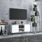 Pxznbe Mesa para TV blanca de 103,5 x 35 x 50 cm, de madera multicapa para habitación, mueble para TV con 2 estantes y 2 compartimentos, estilo industrial, soporte para TV o salón con cuatro patas de