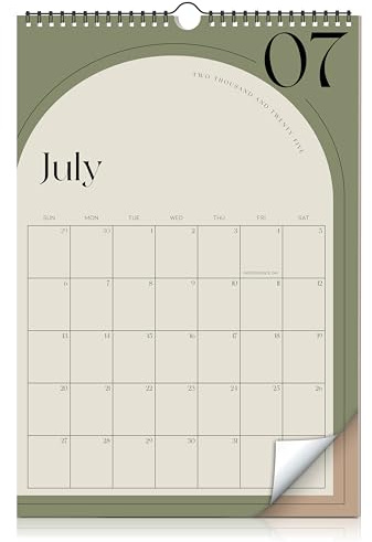 Ästhetischer Wandkalender 2025-2026 – läuft bis Juli 2026 – der perfekte Wandkalender zum Aufhängen für einfache Organisation