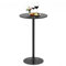 LIFEZEAL Runder Bartisch, 56-101,5 cm Höhenverstellbarer Cocktailtisch, Stehtisch Bistrotisch mit Stahlrahmen, Modern Empfangstisch Partytisch, Schwarz