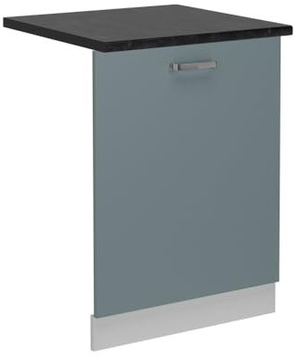 Vicco Geschirrspülblende R-Line, Geschirrspüler Fronttür, Blau-Grau, 60 cm, AP Anthrazit
