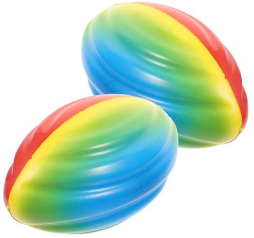 Milisten 2 Stück Elastischer Schwammball Regenbogen Rugby Sportspielzeugball Professioneller Rugby Sport Rugby Spiel Fußball Schaumstoff Rugby Mini Rugby Für Fußball Kleinkind