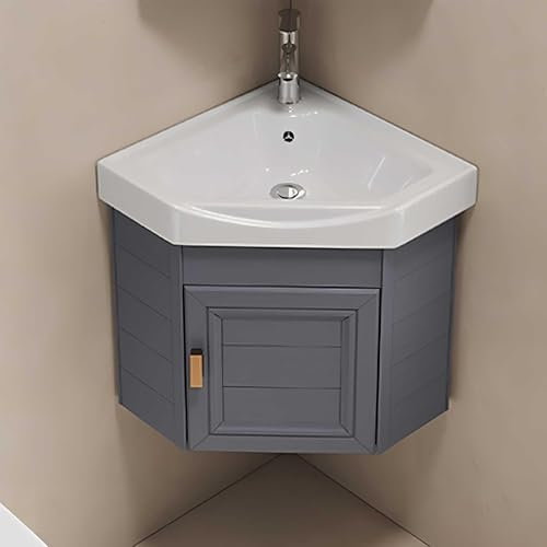 Hynbdes Lave Main Wc Avec Meuble Angle Lave Main Armoires De Salle De Bain Avec Meuble Wc Suspendu Lavabo Moderne Avec Meuble À Monté Au Mur,Gris-38 * 38
